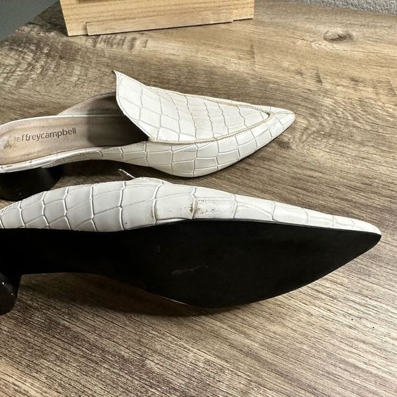 Jeffrey Campbell White Novit Pointed Toe Mules Size 7 - Picture 11 of 13